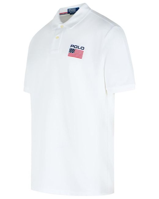 Polo Ralph Lauren White Cotton Polo Shirt for men