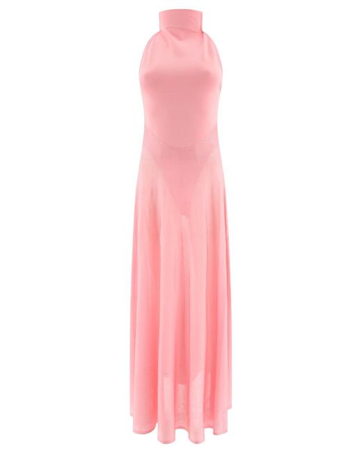 Alaïa Pink Shiny Flared Dress