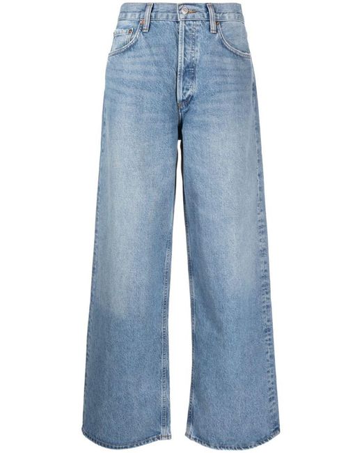 Agolde Blue Denim Low Rise baggy Jeans