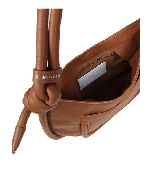 Zanellato Brown Soft Leather Shoulder Bag