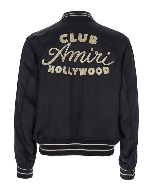 Amiri Black Jacket With Logo On The Front And Back for men