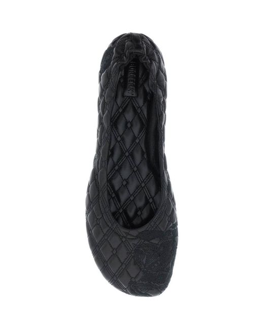 Burberry Black Quilted Leather Sadler Ballet Flats