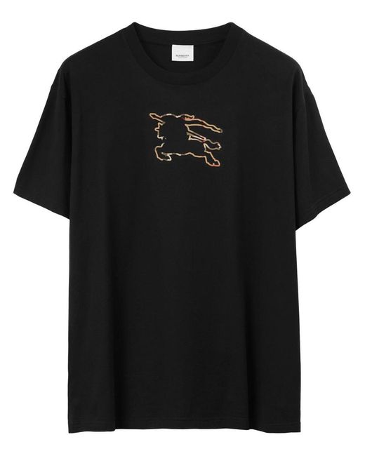 Burberry Black Equestrian Knight-print T-shirt