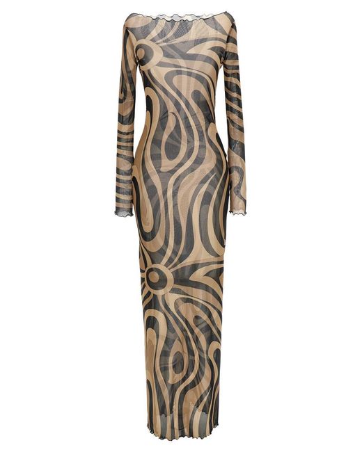 【関税込み】EMILIO PUCCI MARBLE DRESS Emilio Pucci Marble Dress in Metallic | Lyst