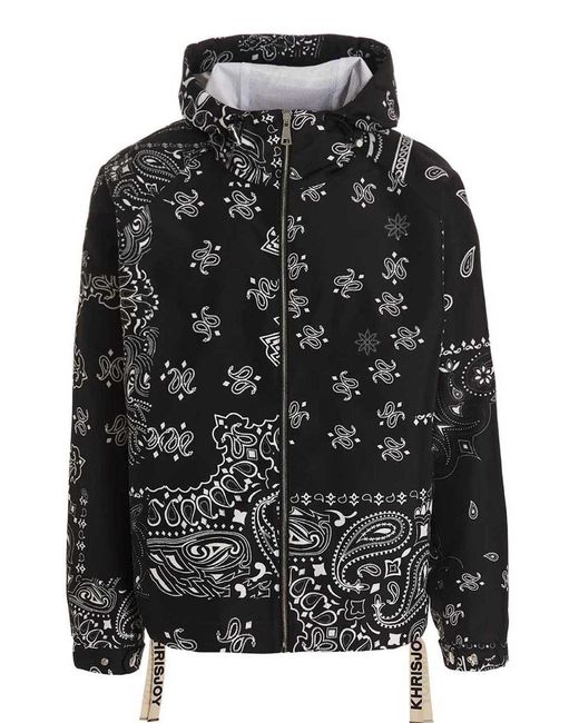 Khrisjoy Black 'Windbreaker Bandana Hood' Jacket for men