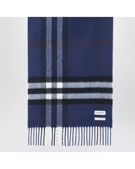 Burberry Blue Scarf With Check Pattern