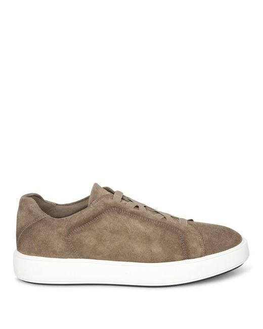 Officine Creative Brown Suede Sneakers With Design for men