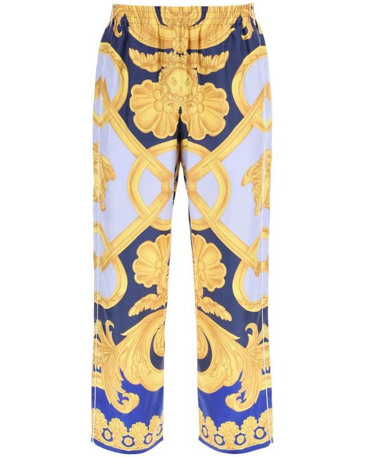 Versace Yellow 'barocco 660' Silk Pajama Pants for men