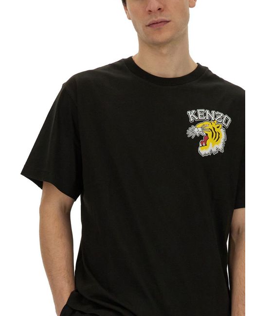 KENZO Black Tiger Varsity T-Shirt for men