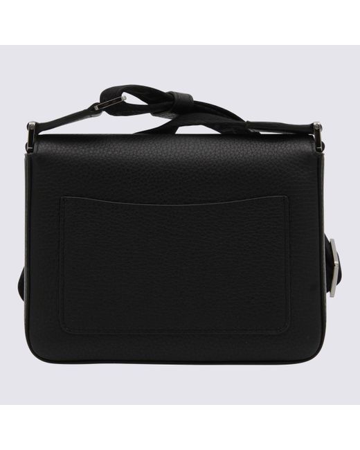 Dolce & Gabbana Black Leather Messenger Bag for men