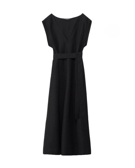 Fabiana Filippi Black V-Necked Midi Dress