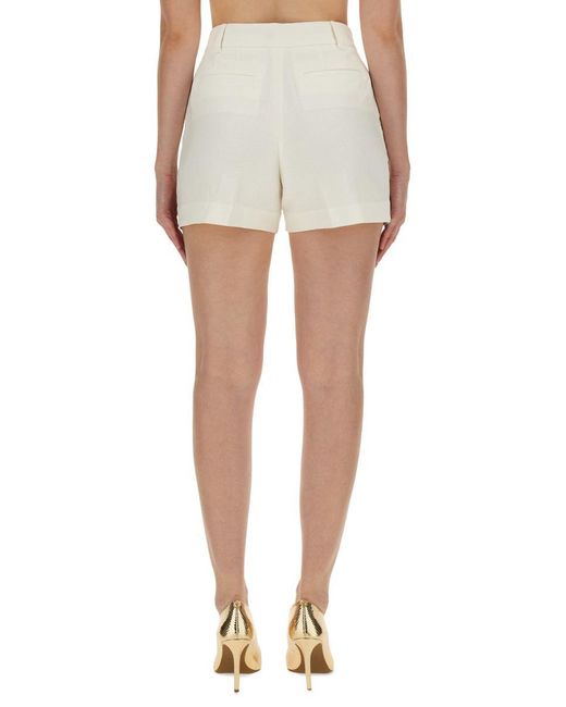 Michael Kors White Linen Blend Shorts