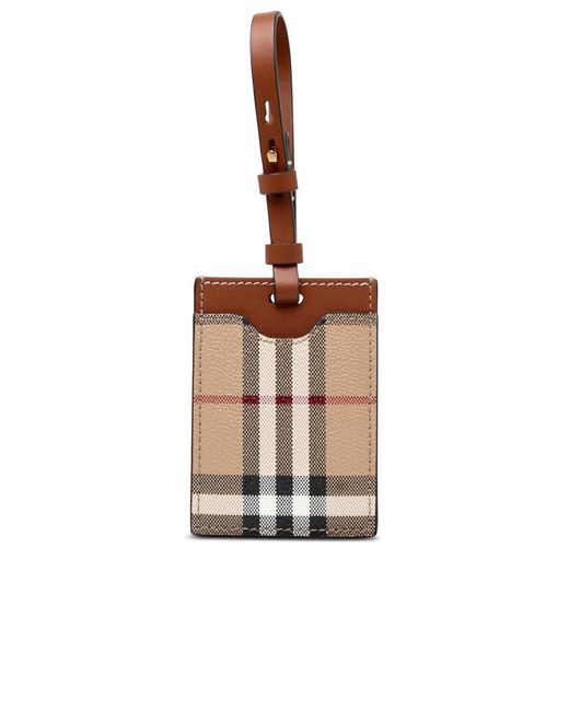 Burberry White Check Leather Tag