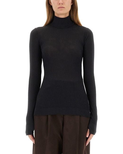 Lemaire Black Turtleneck Top