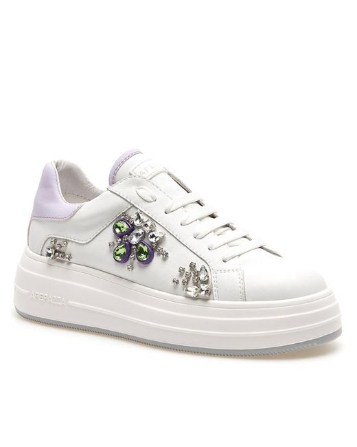 Apepazza White Lifty Sneaker Shoes