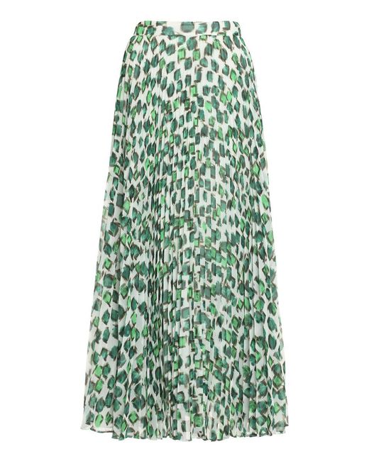 Max Mara Studio Green Sierra Pleated Skirt