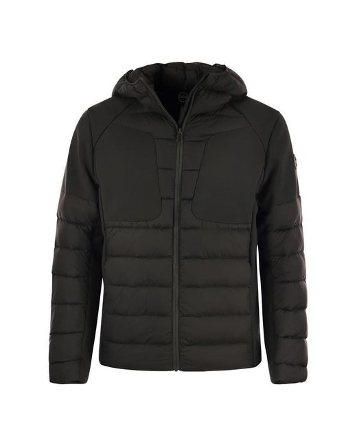 Colmar Black New Warrior - Hooded Down Jacket In Double Fabric for men