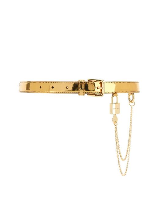 Dolce & Gabbana Metallic Patent Leather Belt