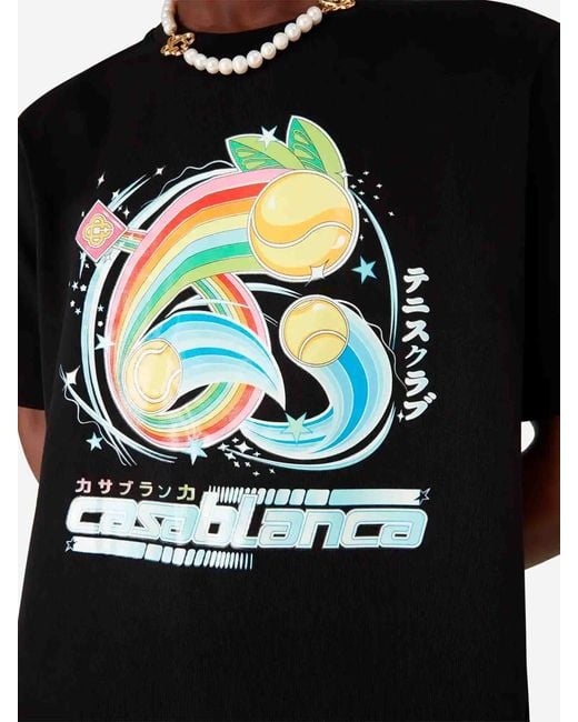Casablanca Black Graphic T-Shirt for men