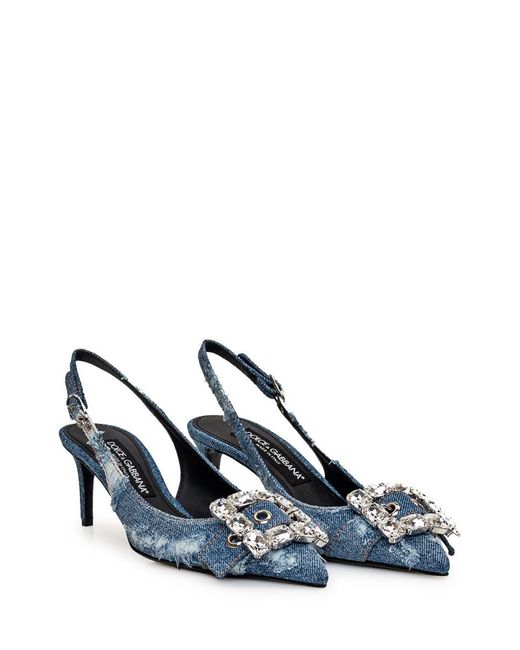 Dolce & Gabbana Blue Slingback In Denim