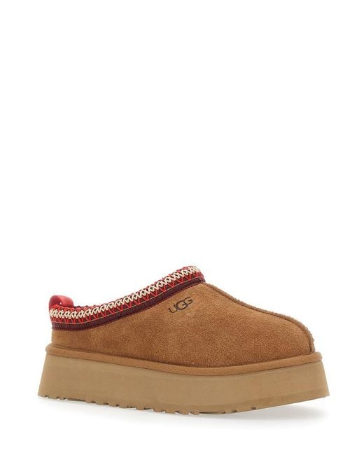 Ugg Brown 'Tasman' Plaited Hem Mules