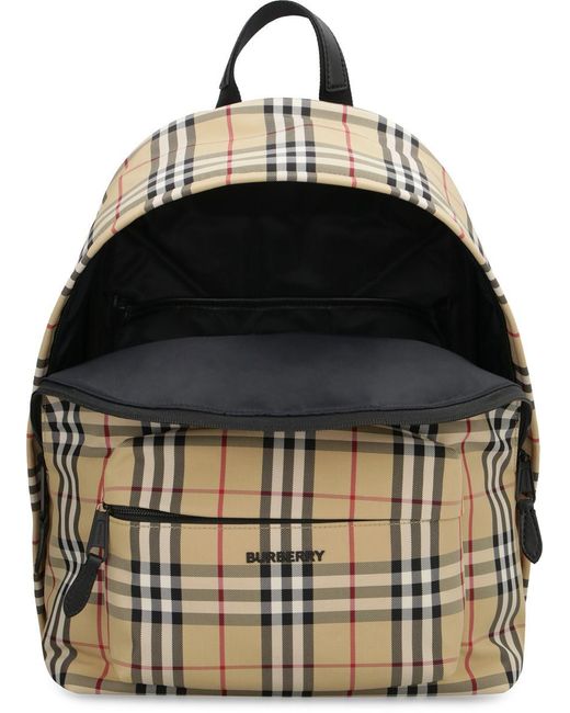 Burberry Black Printed Nylon Backpack for men