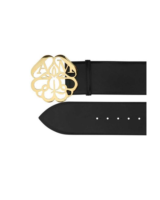 Alexander McQueen Black Leather Belt