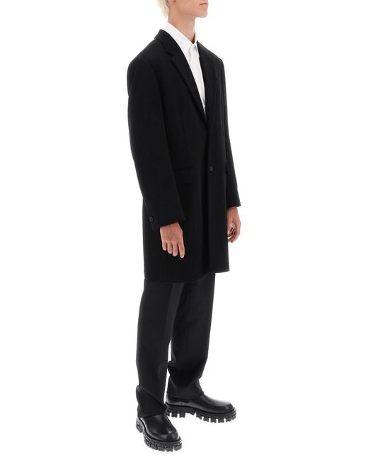 Versace Black Barocco Single Breasted Coat for men