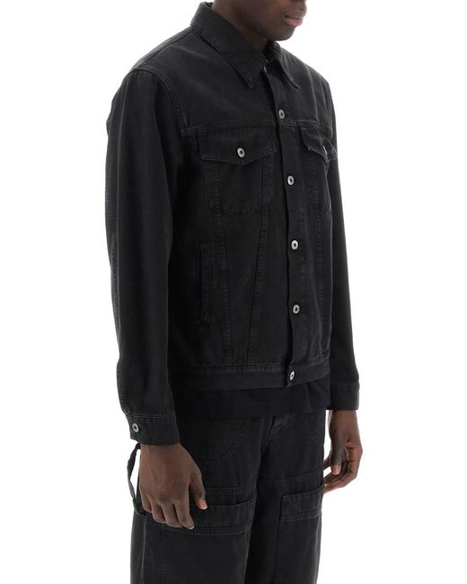 Off-White c/o Virgil Abloh Black Canvas Jacket With Logo Embroidery for men