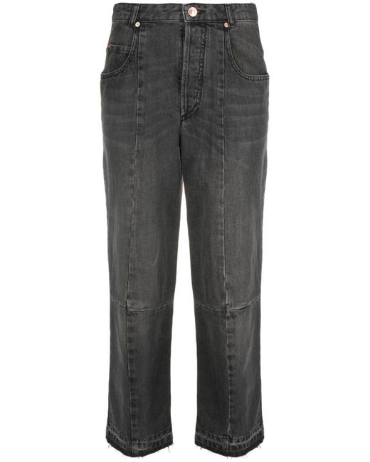 Isabel Marant Gray Cropped Straight-leg Jeans