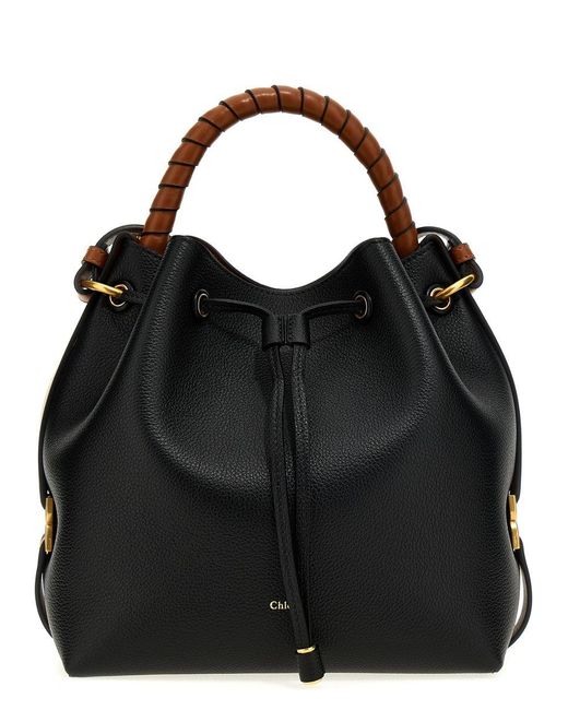 Chloé Black Leather Bucket Bag