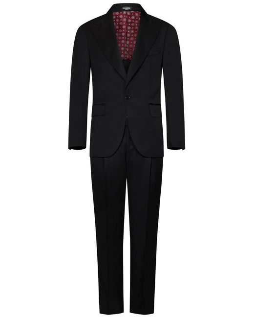 Franzese Collection Black Franzese Napoli James Bond Model Suit for men