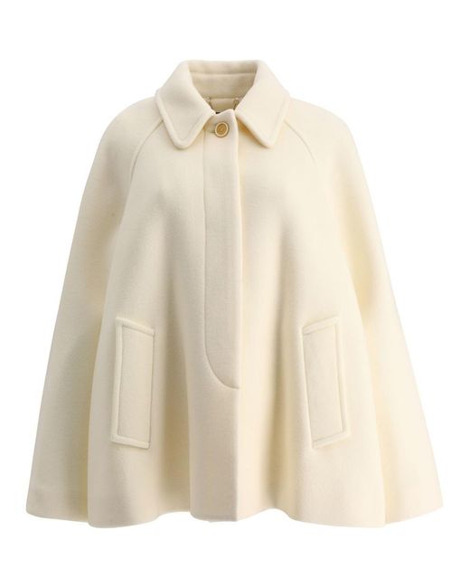 Chloé Cape With Pockets in Natural Lyst