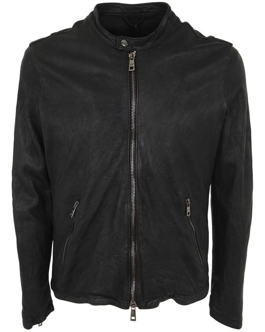 Giorgio Brato Black Leather Biker Clothing for men