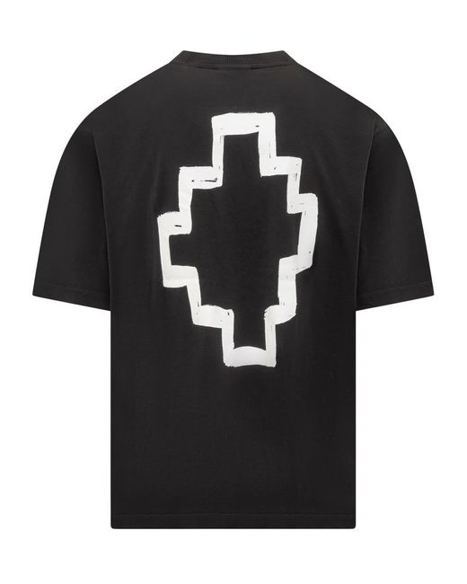 Marcelo Burlon Black Tempera Cross T-shirt for men