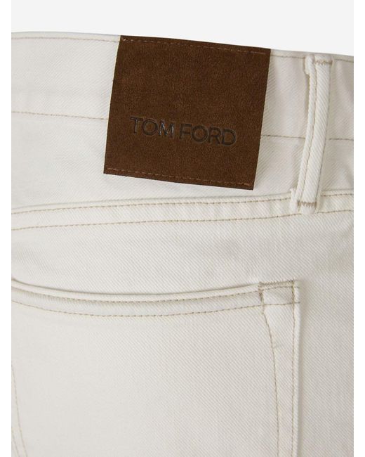 Tom Ford White Slim Fit Cotton Jeans for men