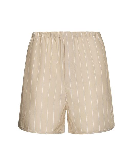 Filippa K Natural Striped Cotton Shorts
