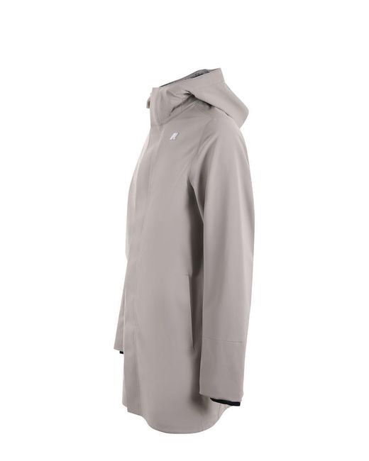 K-Way Gray 3-Layer Nylon Jacket for men
