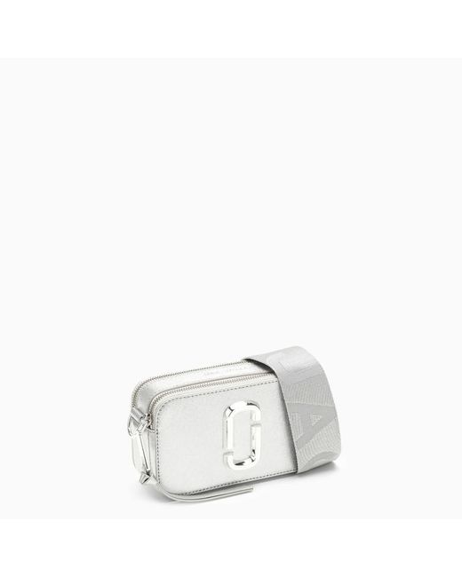 Marc Jacobs White Snapshot Shoulder Bag Silver