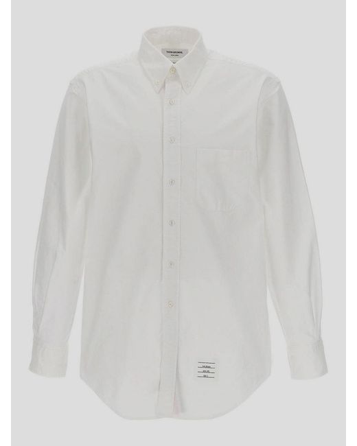 Thom Browne White "classic L/s Bd Pc Shirt" Cotton Shirt for men
