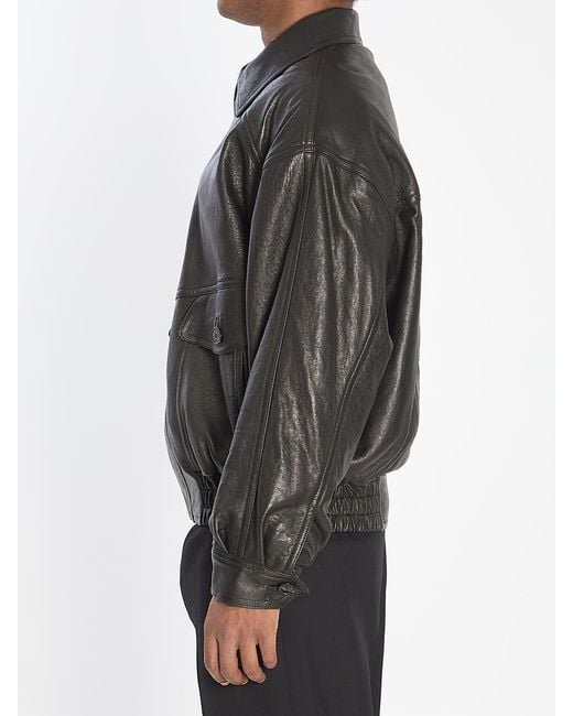 Saint Laurent Gray Balloon Bomber Jacket for men