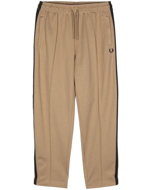 Fred Perry Natural Tape Detail Cotton Blend Track Pants for men