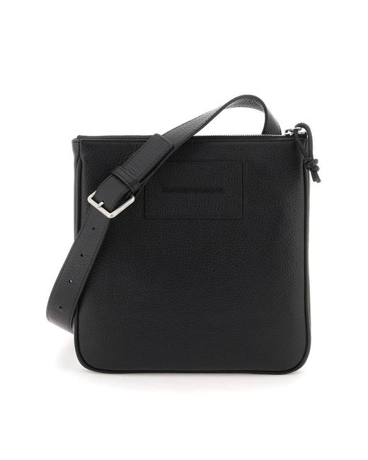 Emporio Armani Leather Crossbody Bag in Black for Men Lyst