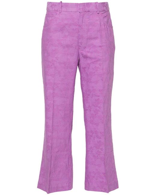 Rodebjer Purple Miso Stripe Pants Slim Cropped