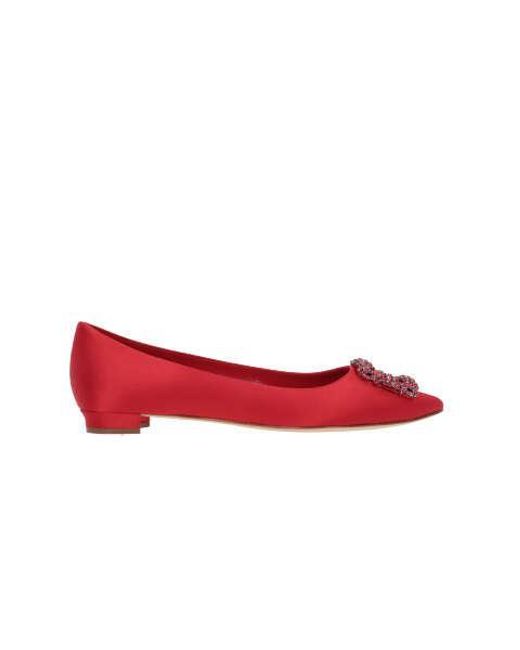 Manolo Blahnik Red Flat Shoes