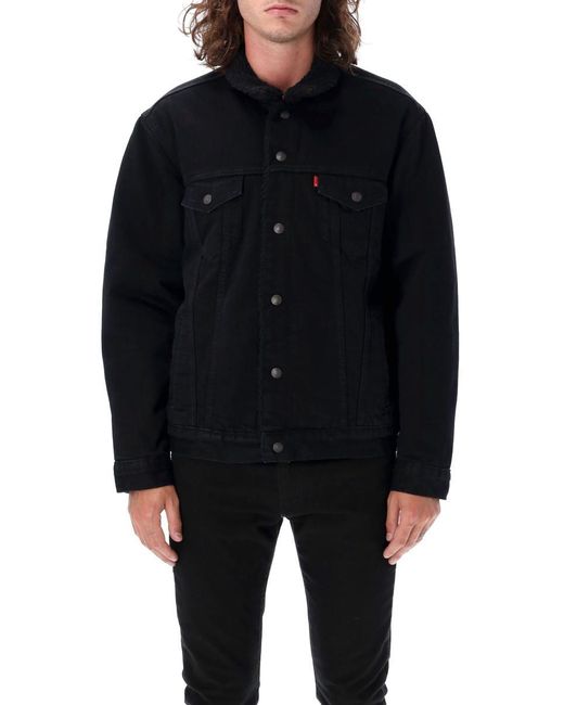 Levis mens sherpa jacket black online