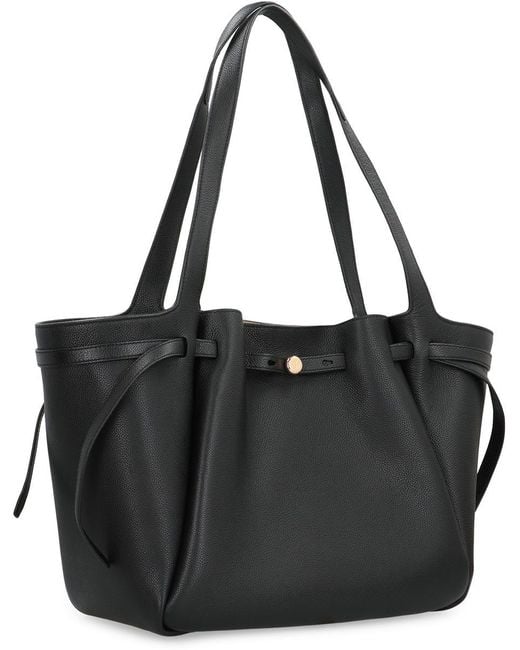 Tory Burch Black Romy Smooth Leather Tote Bag