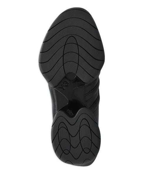 Y-3 Black Regu Leather Sneakers for men