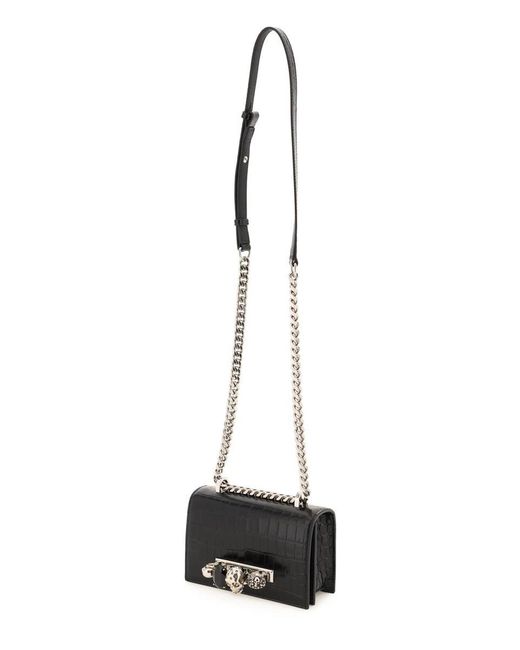 Alexander McQueen Black Jewelled Satchel Mini Bag