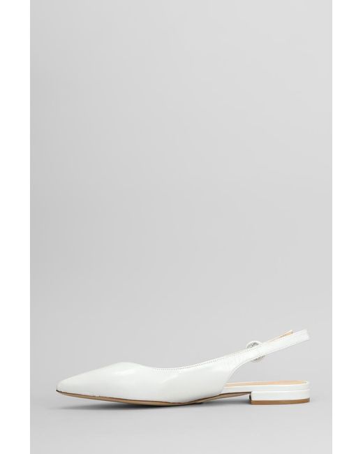 Julie Dee White Ballet Flats